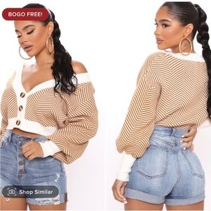 NWT Fashion Nova Madison Stripe Cropped Cardigan